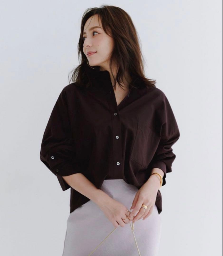 新品　anuans スタンダードシャツ　brown ブラウン