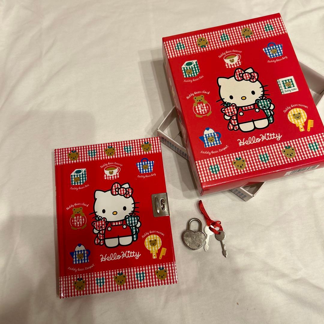 ハローキティ鍵付き日記帳平成レトロ - メルカリ