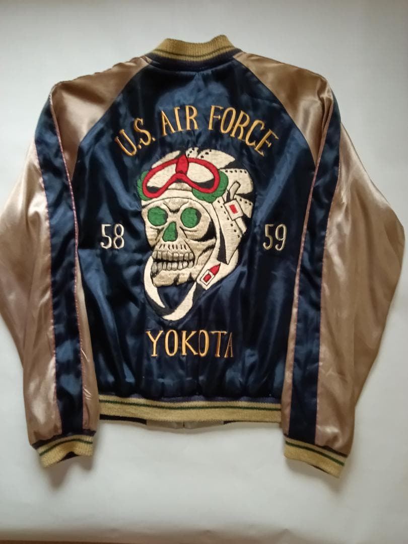 テーラー東洋 スカジャン 髑髏×舞妓・五重塔 サテン×サテンモデル