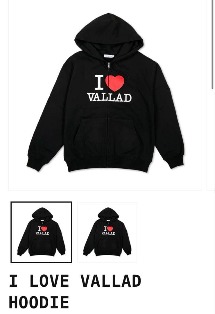 vallad ziphoodle パーカー