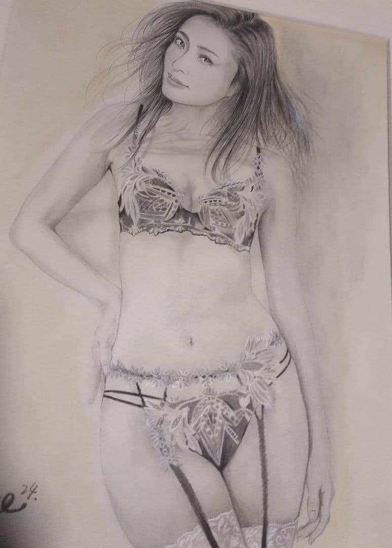 裸婦、美人画、絵画6号、しなりW山本英二、真作、肉筆、額縁、高塚