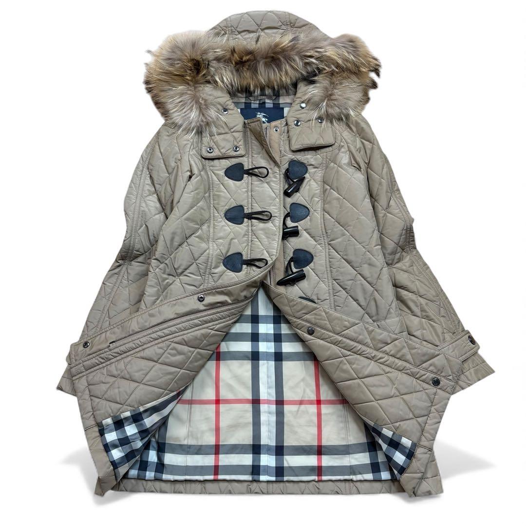 バーバリーロンドン キルティング ダッフルコート ファー メガチェック