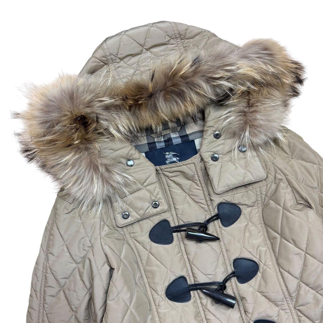 バーバリーロンドン キルティング ダッフルコート ファー メガチェック