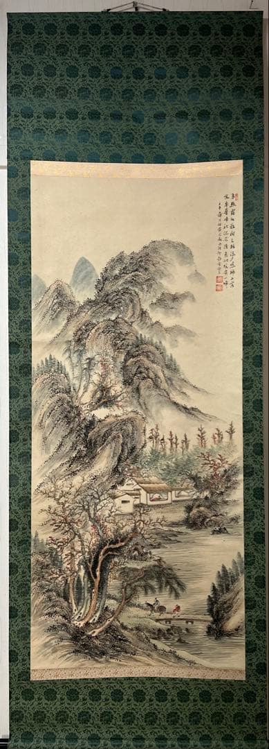 掛け軸　帆足杏雨［秋景山水図］紙本　肉筆　木箱！ Yahoo!オークション -「帆足杏雨」の落札相場・落札価格