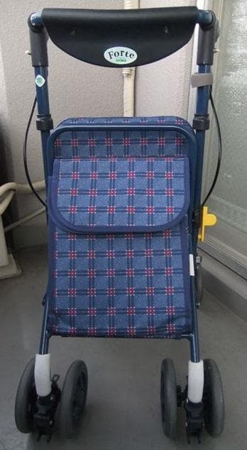 島製作所 フォルテ シルバーカー　二筋格子ブルー