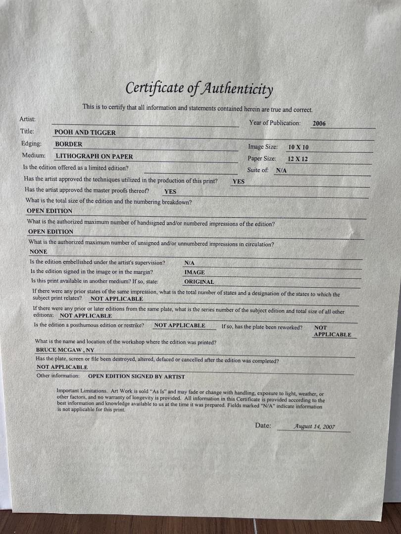 ディズニー公認作家】アリソン レフコート Pooh & Tigger - メルカリ