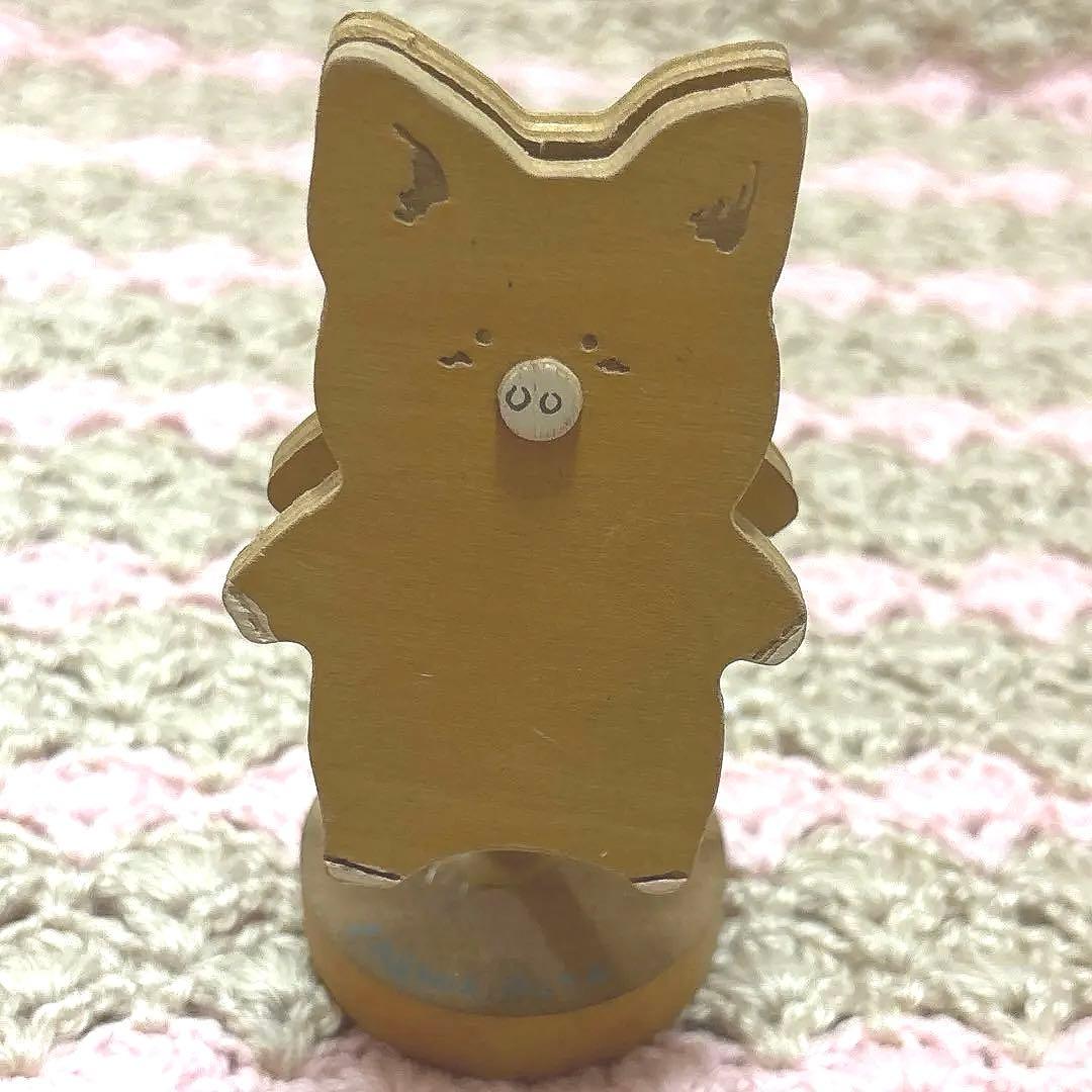 サンリオ　ザシキブタ　木製メモクリップスタンド　昭和レトロ