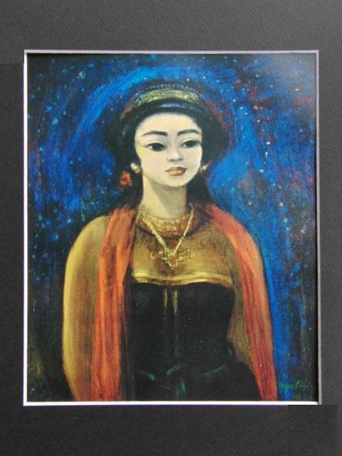 AGUS DJAJA（アグス　ジャヤ）、踊子、希少画集画、新品額装付
