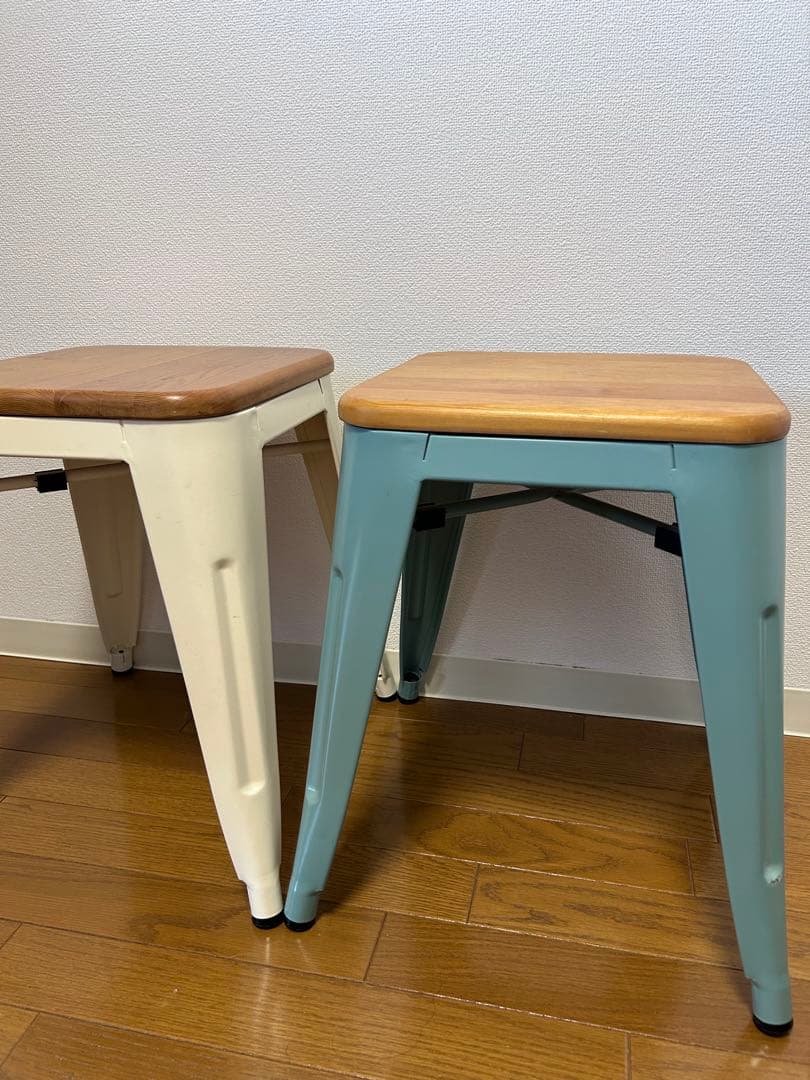 U*E様 スチールx木製天板スツール 2脚セット 北欧風 インダストリアル 椅子