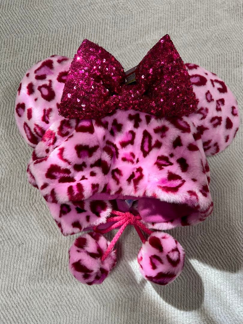 ディズニー　ファンキャップ　ミニー　レオパード