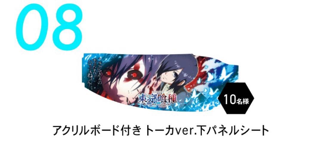 L東京喰種アクリルボード付き トーカver.下パネルシート 当選書付属 非売品