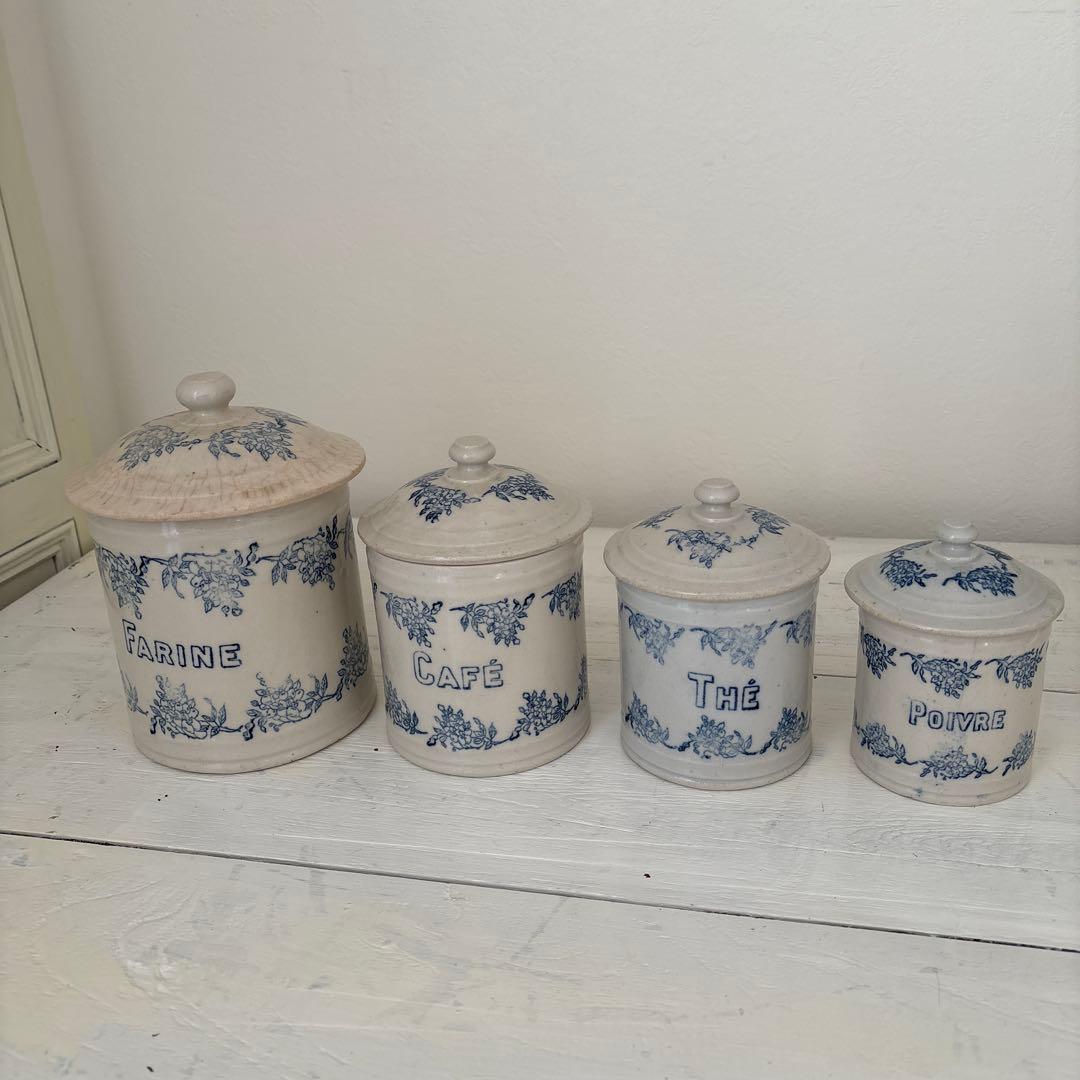 専用です。フランスアンティークキャニスターセット 4点