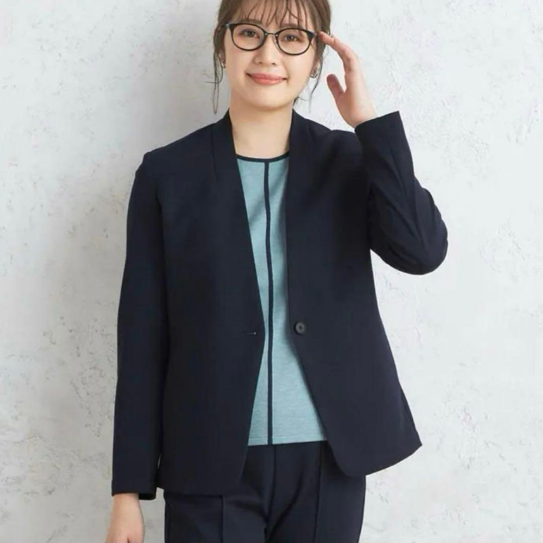 【未使用タグ付☆洗える♪】パジャマスーツ　セットアップ　レディース　ネイビー M