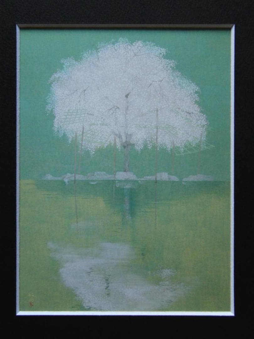 松尾敏男、【風立つ】、希少画集画より、状態良好、新品高級額装付