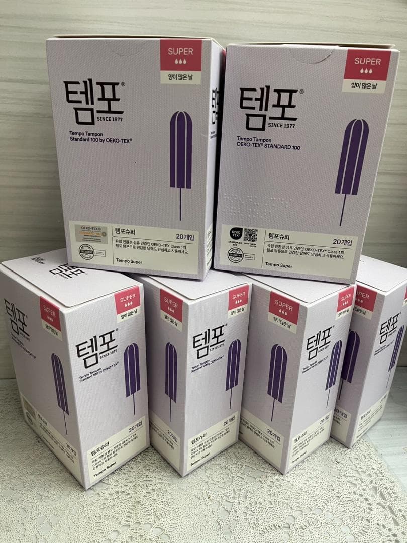 ★新品★韓国　生理用タンポン　20個入り×6箱　多い日用　スーパー
