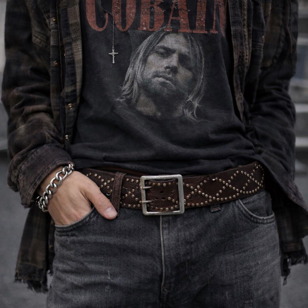 本革 スタッズベルト ヴィンテージ Y2K グランジ 平成ギャル パンク