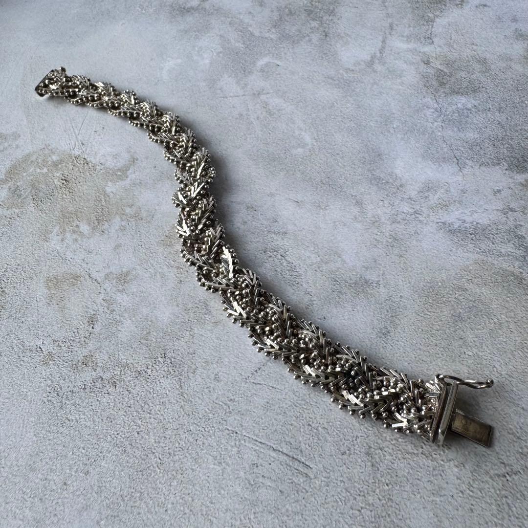 ヴィンテージ ブレイデッドデザインブレスレット シルバー925 メキシコ製