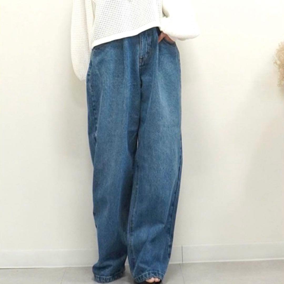 新品 ディニテコリエ タックワイドデニム cyan tokyo cafune