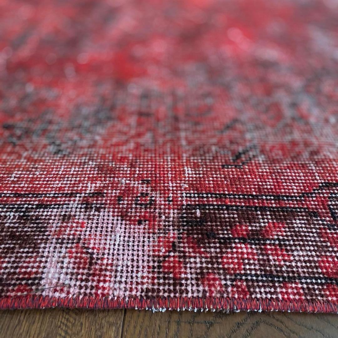 シャビーレッドオーバーダイ ヴィンテージラグ トルコラグ - メルカリ