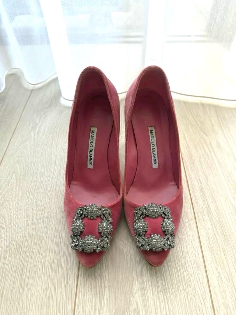 Manolo Blahnik 37スエード ハイヒール パンプス