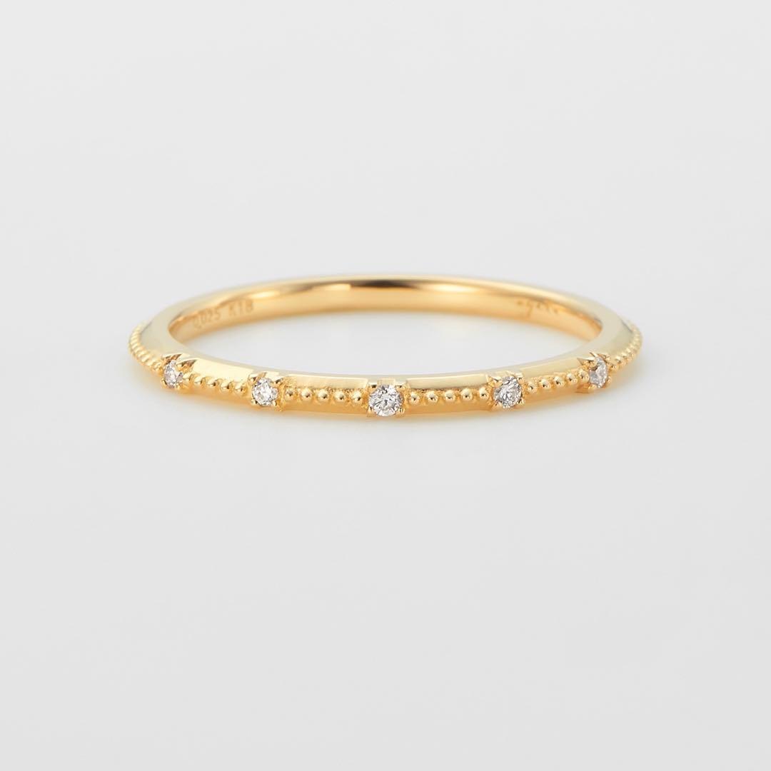 ゴールド ストーン付きリング ゴールド]セグメントストーンリング