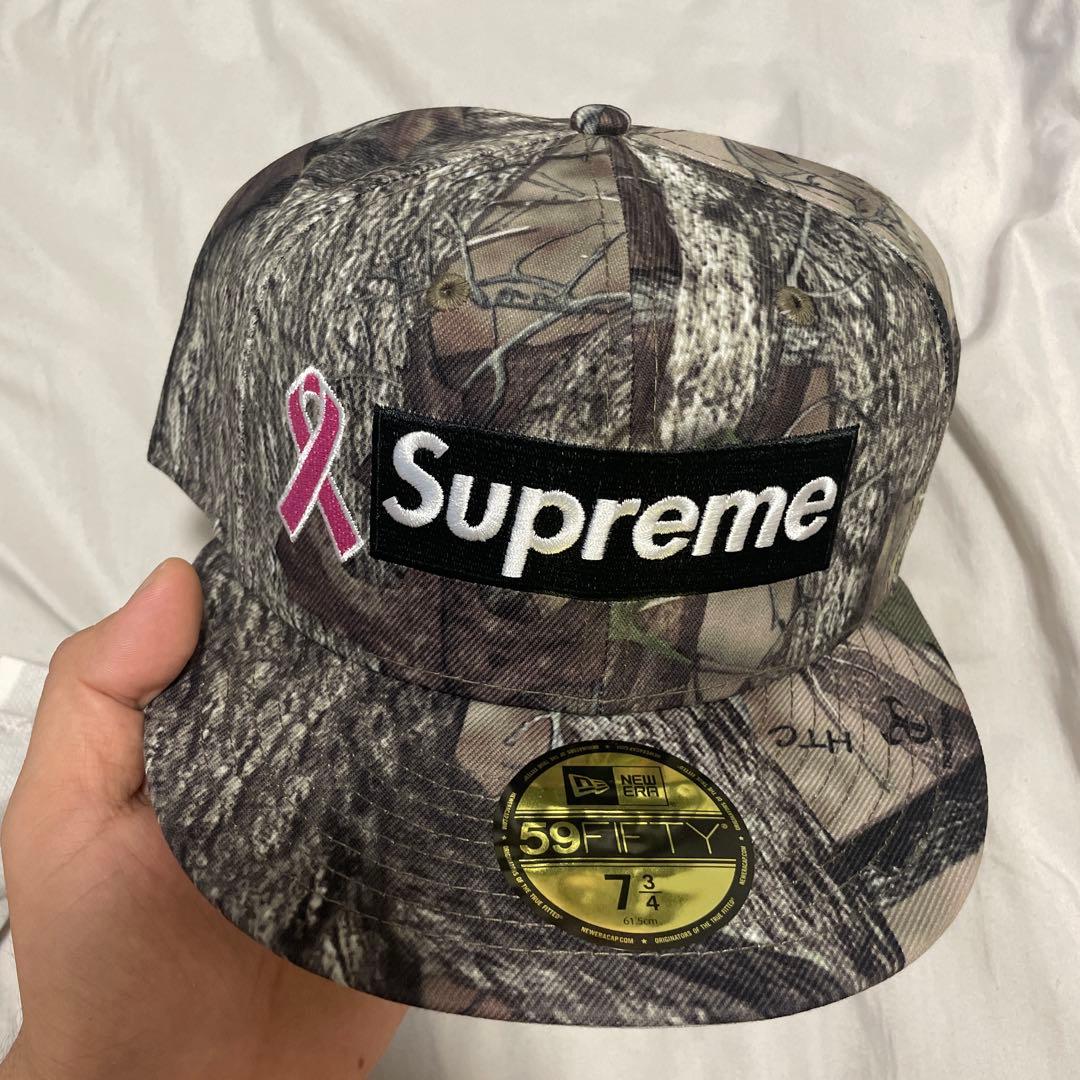 Supreme 迷彩キャップ 7 3/4 ピンクリボン - メルカリ
