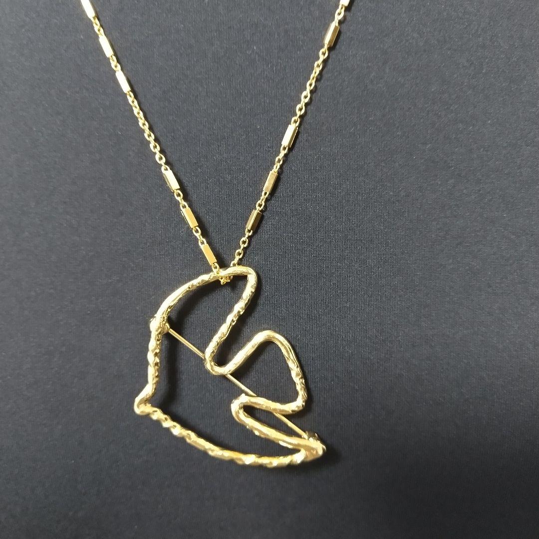 新品セシルエジャンヌ CECILE ET JEANNE ネックレス+鳩ブローチ金