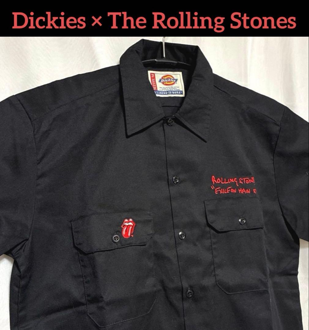 90s ビンテージ Dickies ×ローリングストーンズ 半袖ワークシャツ