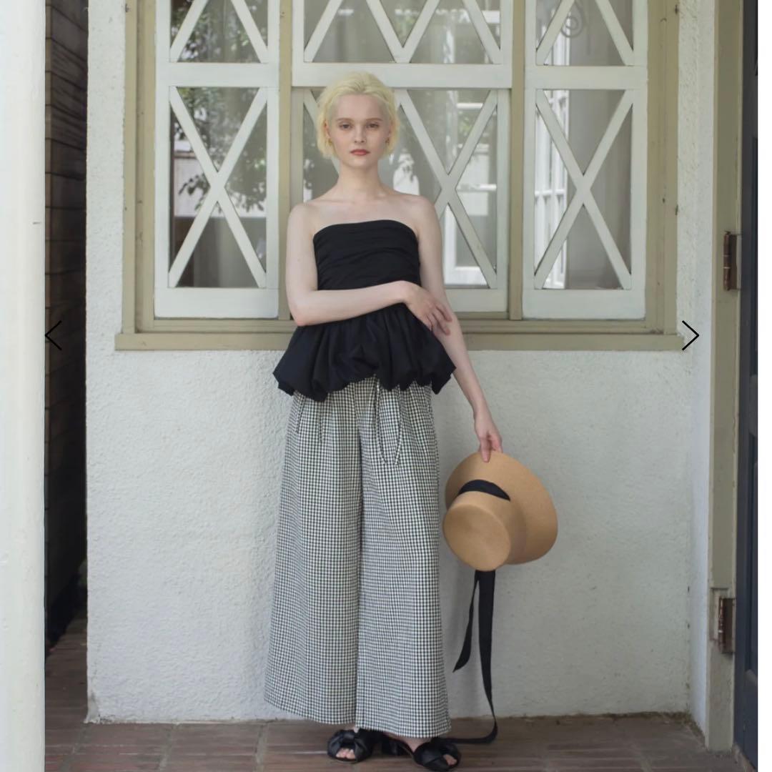 トップス RANCLIC 2way ribbon peplum top