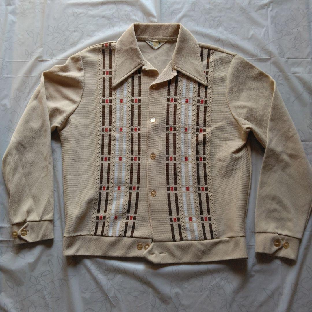 50s～ 　ロカビリー　ニットシャツ　ベージュ