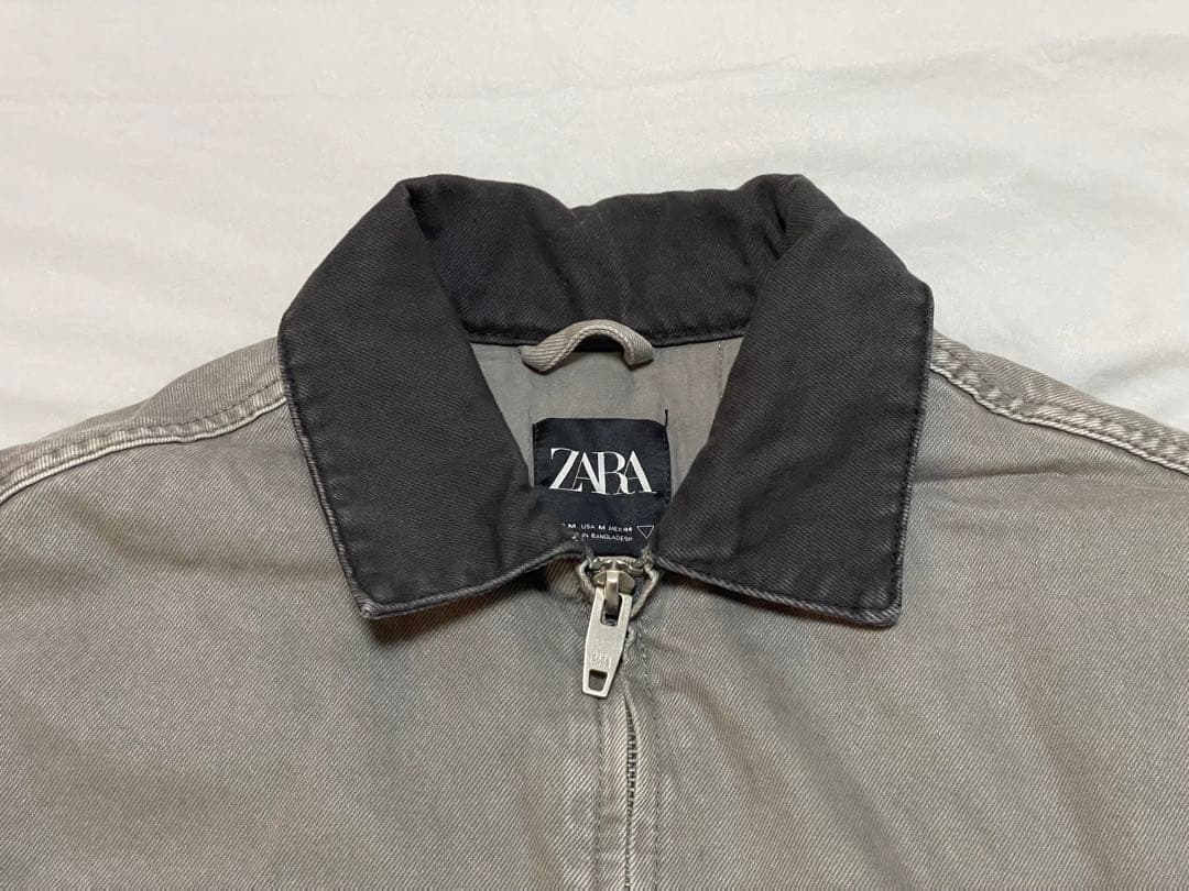 Zara ザラ デトロイトジャケット グレー - メルカリ