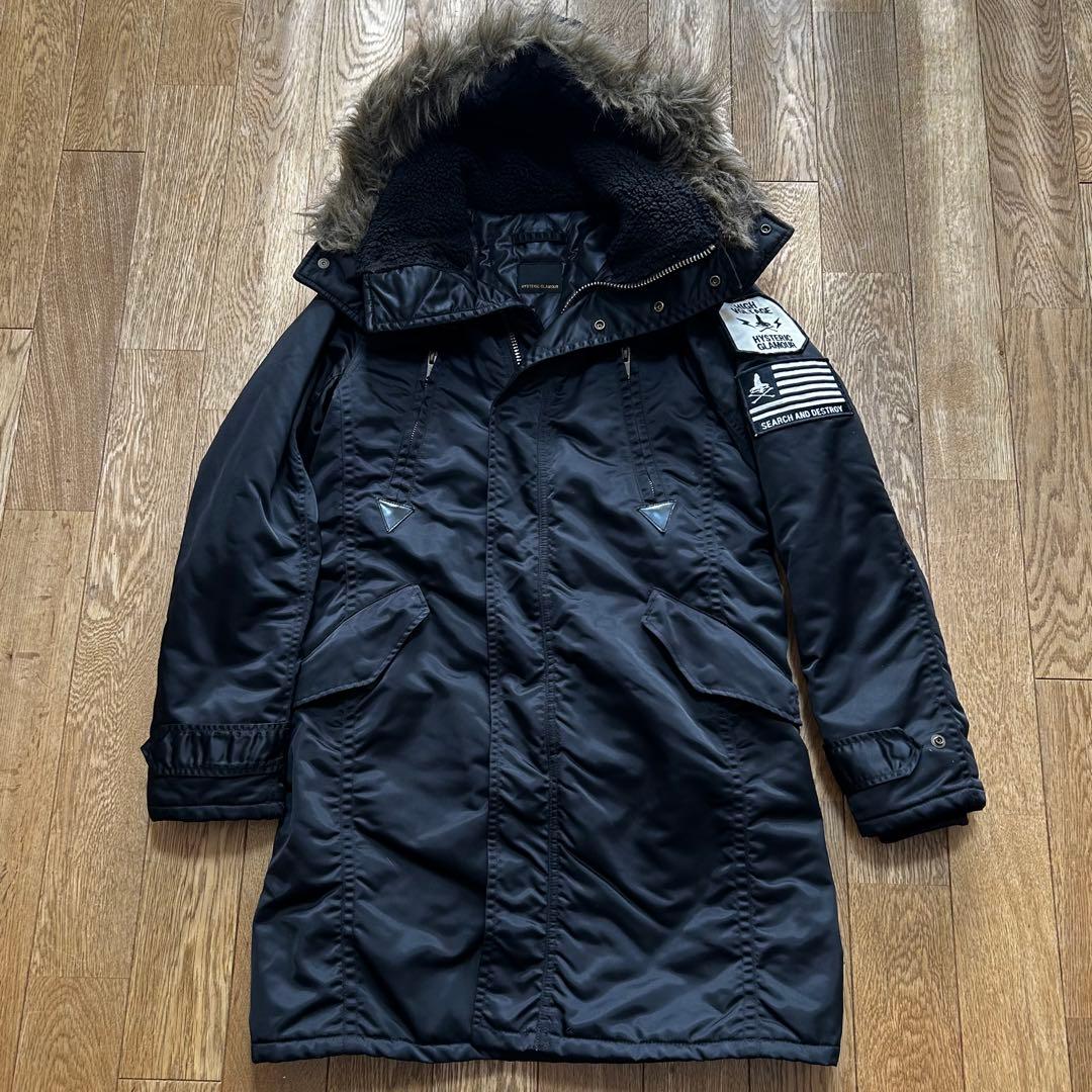 ヒステリックグラマー　N-3B ミリタリーコート　ワッペン付　プリマロフト