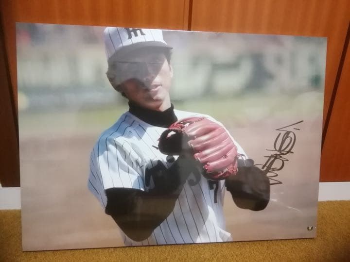 貴重！特大　真弓明信　パネル写真　阪神タイガース 阪神OB真弓明信氏、金本知憲氏、矢野燿大氏 3人そろって「今年は優勝