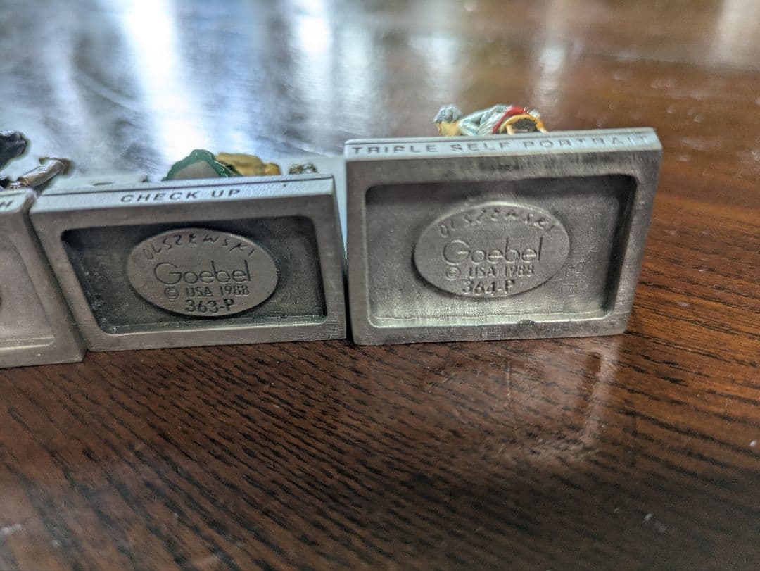 ５体限定 ノーマン・ロックウェル ピューターフィギュア 木製ディスプレーケース