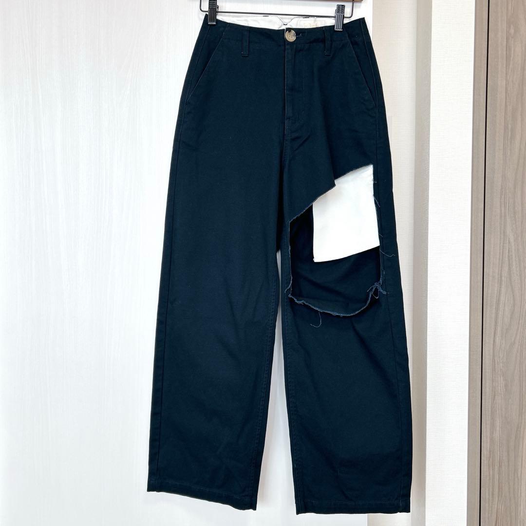 新品】searoomlynn クラッシュチノパンツ ネイビー - メルカリ