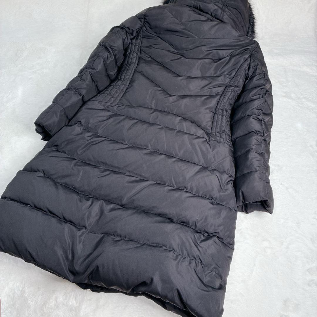 ZARA ザラ ダウンロングコート ファー ブラック Aライン ボア - メルカリ