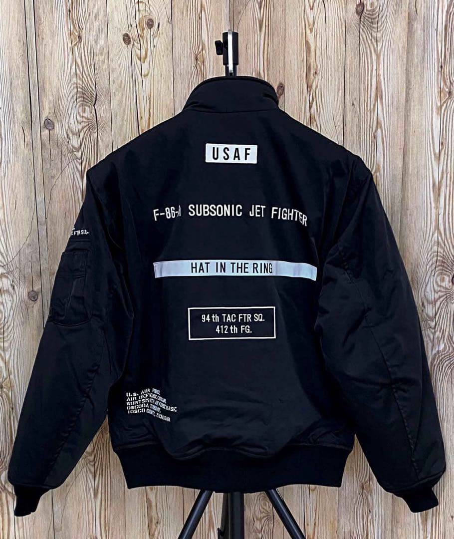 アヴィレックス　ステンシルジャケット　ブラック　M