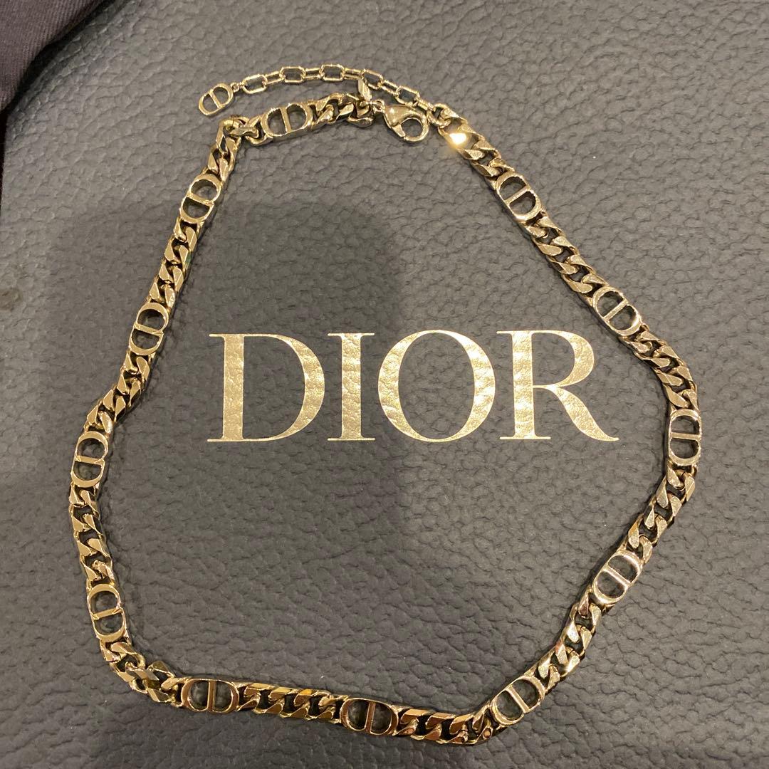 Christian Dior ネックレス　CDアイコンicon　チェーンシルバー