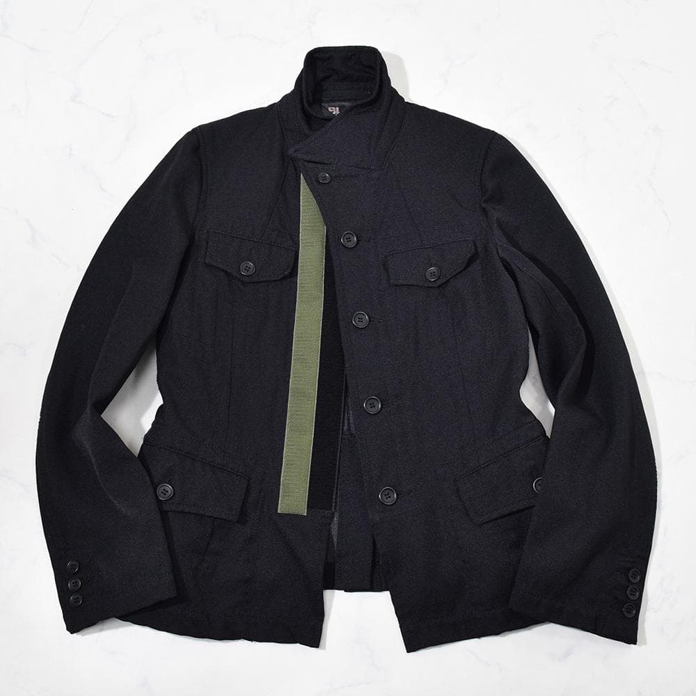 archive ブラックコムデギャルソン ポリ縮絨 ベルクロ ジャケット M 黒