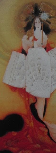 島成園、【伽羅の薫】、希少な額装用画集より、新品額装付