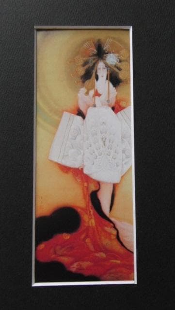 島成園、【伽羅の薫】、希少な額装用画集より、新品額装付