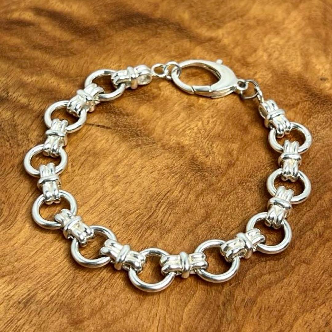 UK ヴィンテージ シルバー デザイン リンク ブレスレット 925