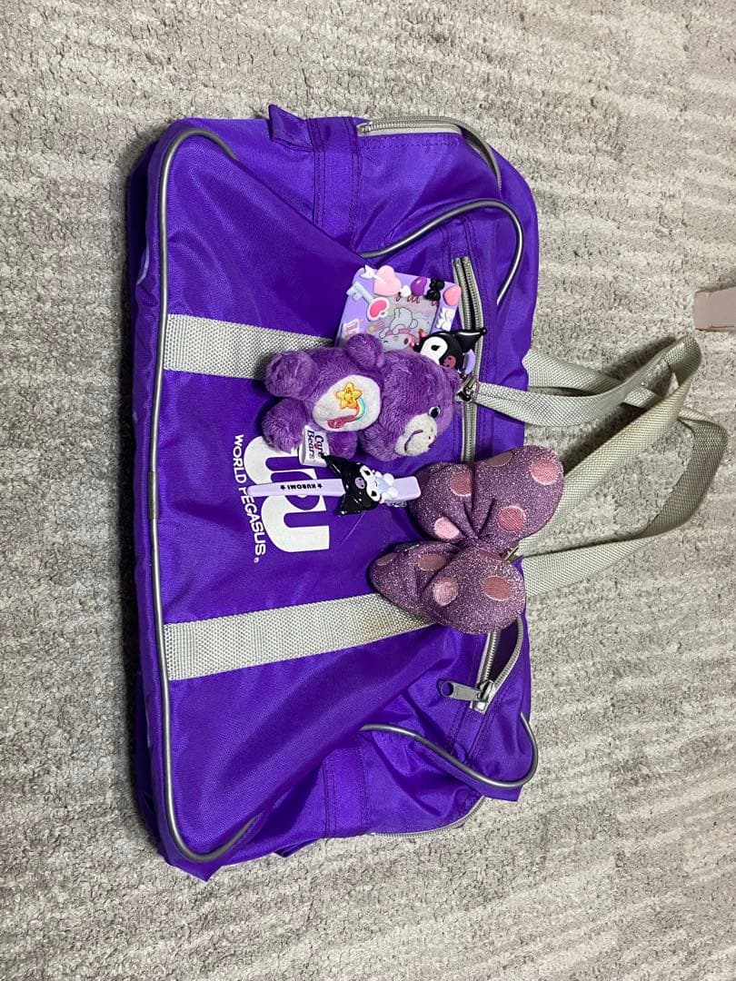 ワッペ紫（ワールドペガサス） スクールバッグ 落書きあり - メルカリ