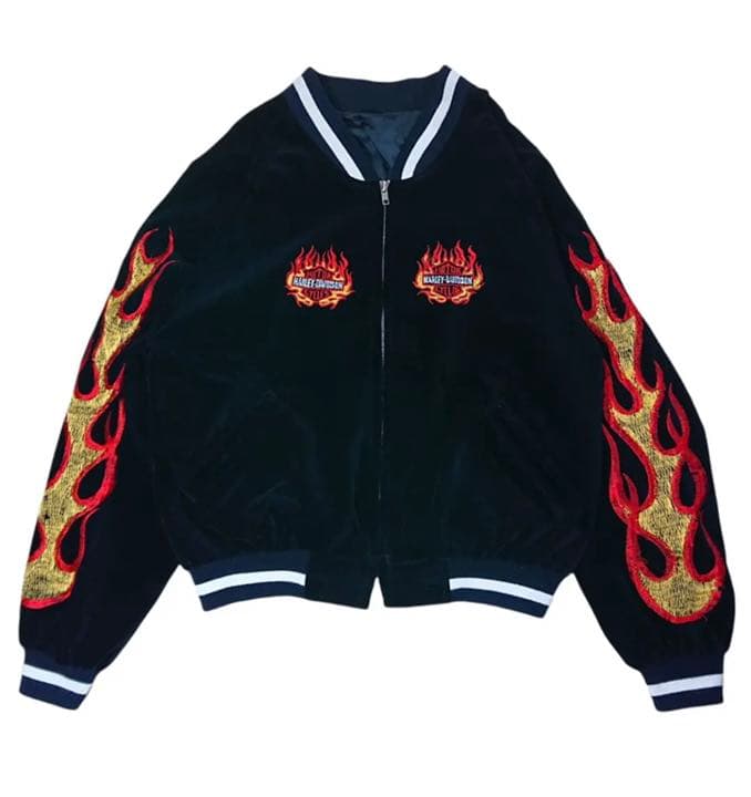 Harley-Davidson 、ハーレーダビッドソンスカジャン 刺繍 - メルカリ