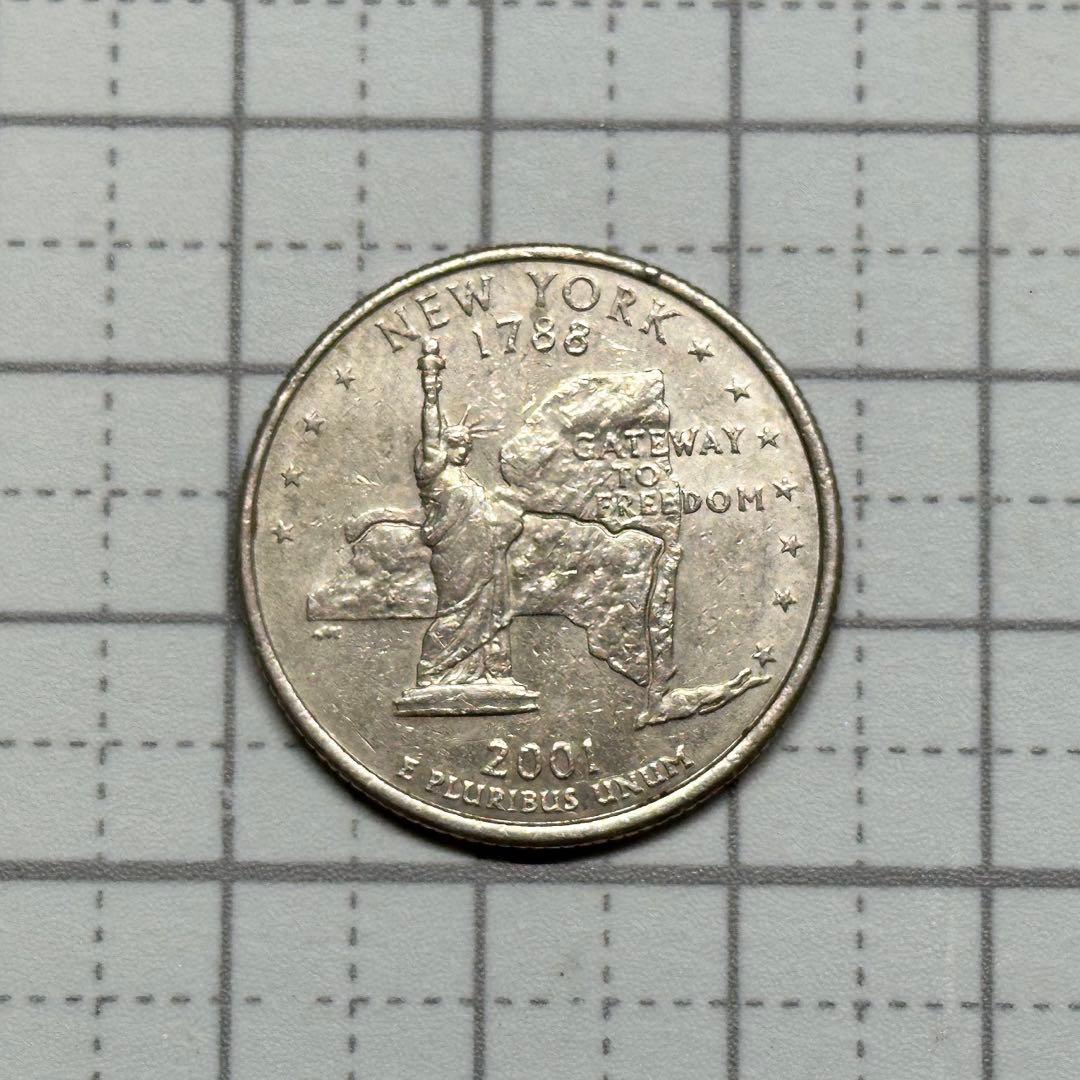 アメリカ 25セント 1788年 2001年 ニューヨーク 古銭 硬貨 貨幣 - メルカリ