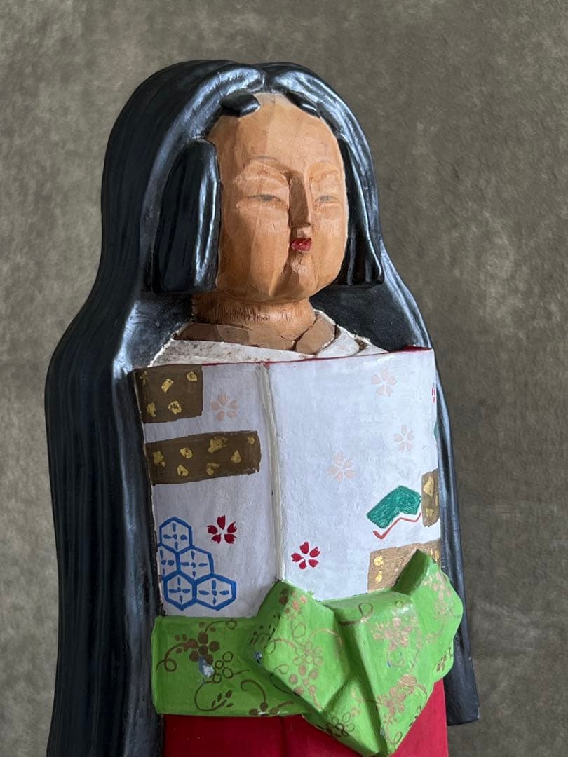 木彫 一刀彫 立ち雛人形／雛祭り 桃の節句 奈良一刀彫 井波彫刻 伝統