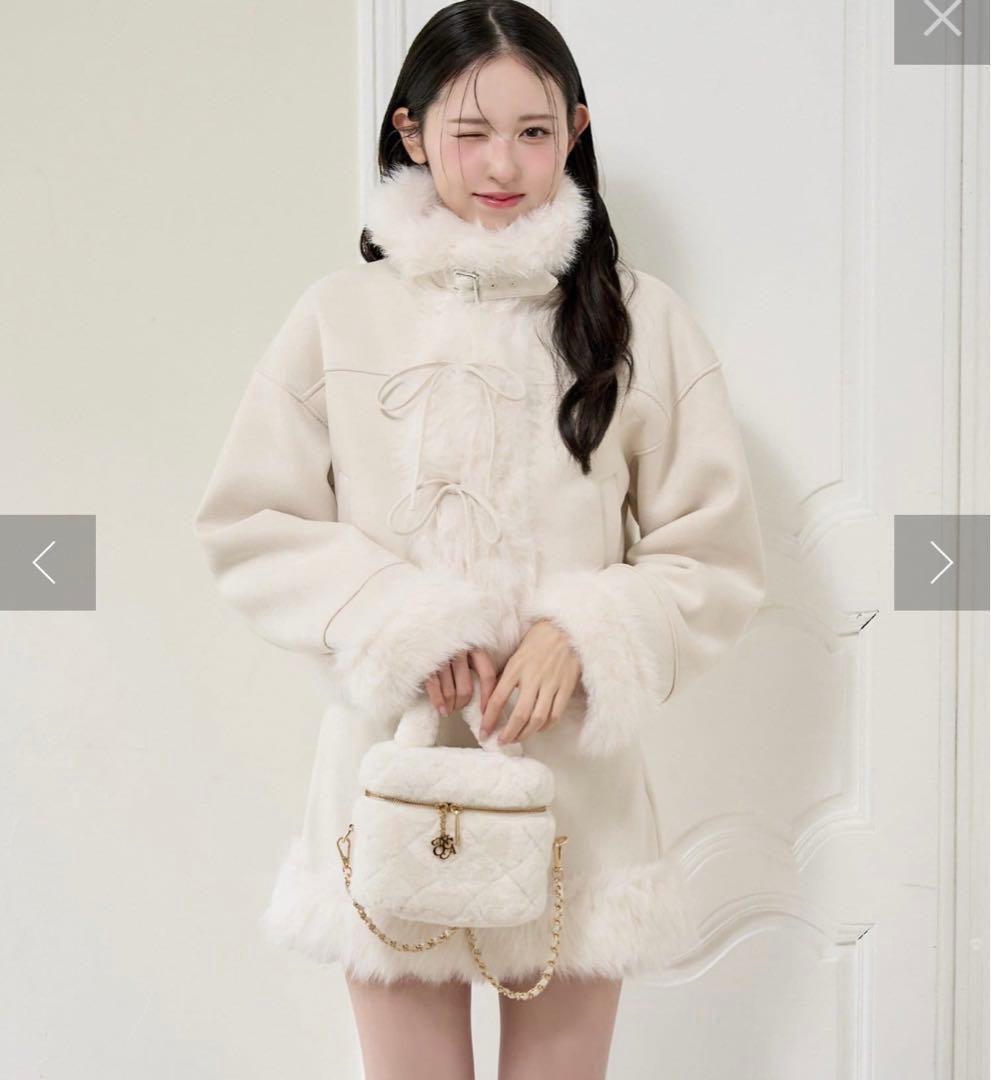 セットアップ　コート　スカート　ナイスクラップ　リボン　ファー　スナイデル