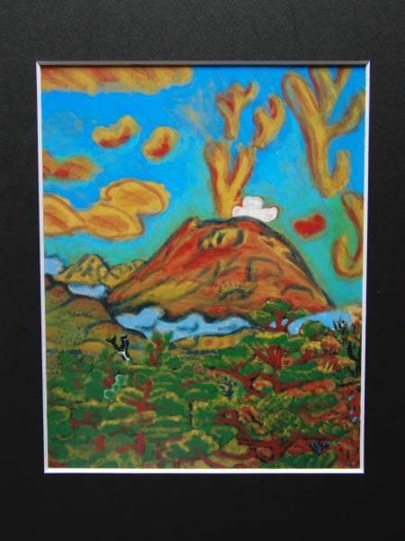 梅原龍三郎、【浅間山】、希少な大判額装用画集より、美品、日本人画家