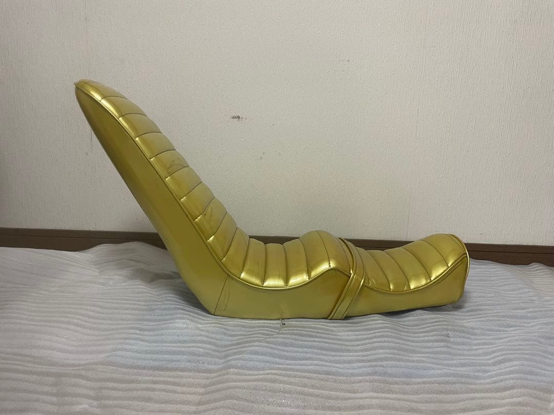 渋い！当時物！川口シート！スケベ椅子三段シート！ゴールド GS400 Yahoo!オークション - GS400 三段シート 当時物 30cm 黒 レザー 大川