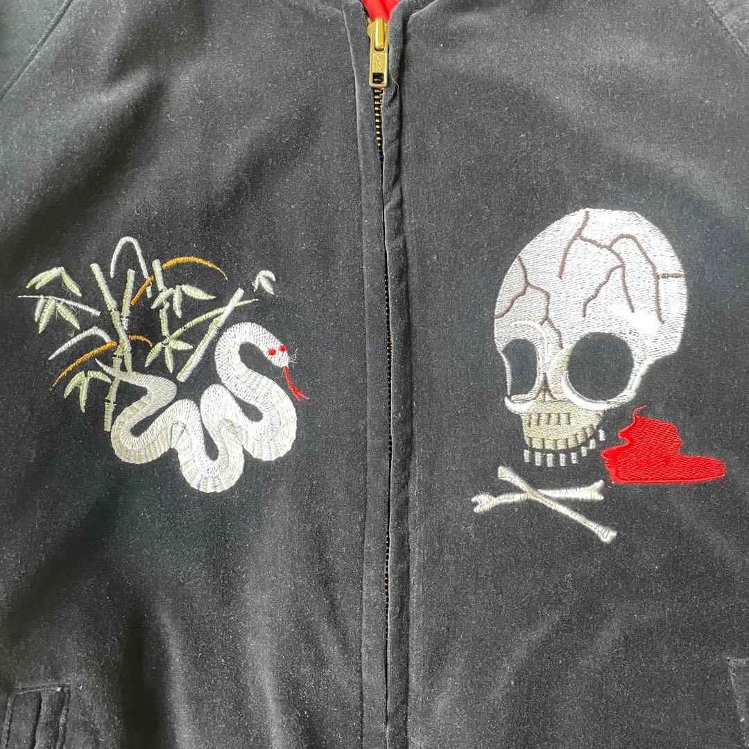 shoot one スカジャン ベロア 別珍 スーベニア 蛇 龍 ドクロ 刺繍